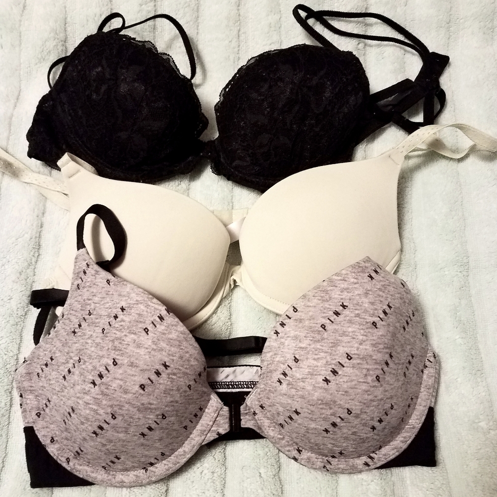 32B- 3 Pink Victoria's Secret Bras